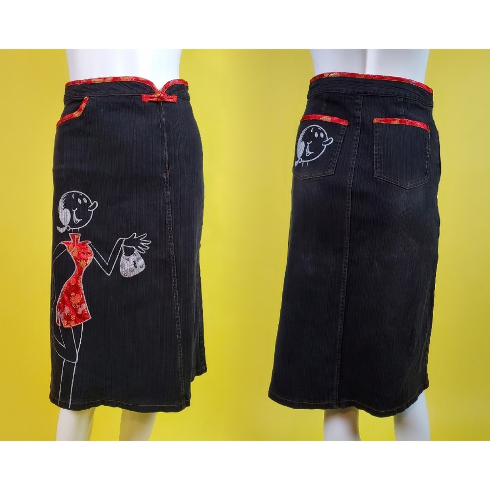SOLD Vtg 90s pop art skirt set - Picture 4 of 16